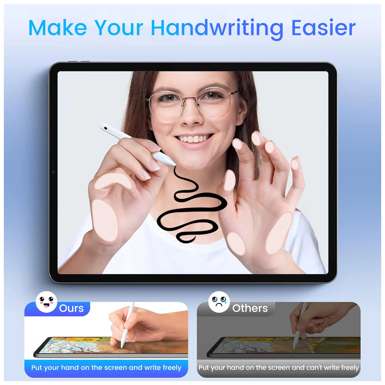 Active Professional Factory Manufacturer Smooth Writing No Delay Palm Rejection Stylus Pen Pencil 2 for Ipad Tablet White