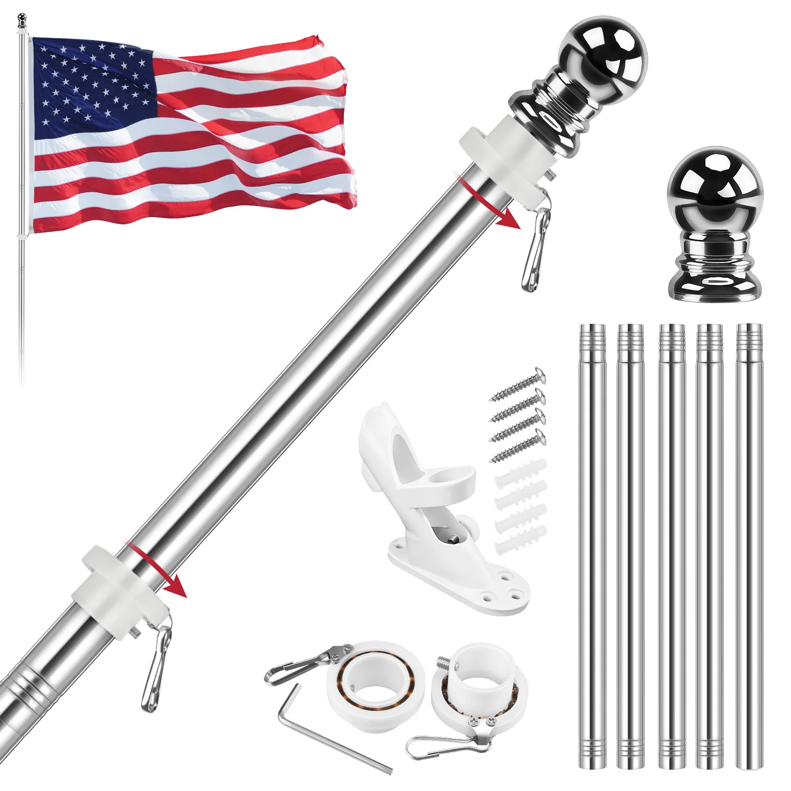 thumbnail image 2 of Stable Car Flagpole Motorcycle Flag Pole Bracket Base 2 of 14