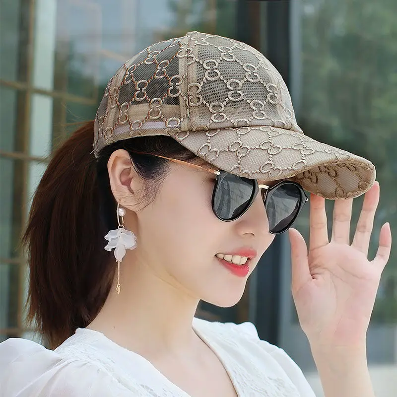 Summer Lace Baseball Cap for Women Breathable Mesh Girls Snapback Hip Hop  Fashion Female Caps Adjustable