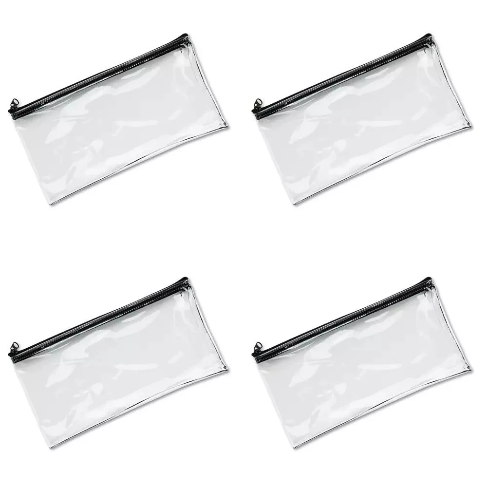 Sell Well New Type  Custom Black zipper  Transparent A4 A5 A6 Paper Document File Bill Pvc Bag Pencil Pouch