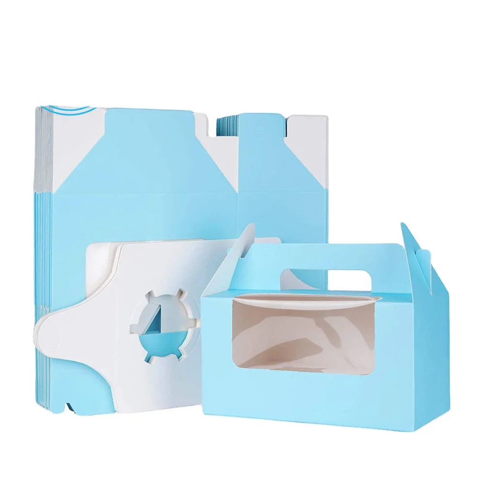 Cajas De Cartón Para Pasteles,Contenedor De Panadería Profesional Con Mango  De Transporte Resistente Y Película Transparente Para Mascotas - Buy Cajas  De Cartón De Pastel,Panadería Cajas,Pastel Caddy De Transporte De  Contenedores Product