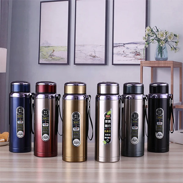 Изготовленные на заказ вакуумные колбы с двойными стенками из нержавеющей стали без БФА, изолированный термос, бутылка для воды с ручкой