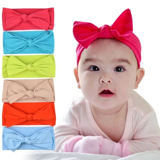 Wholesale Cheap Price new born baby girls hair accessories infant head bands Soft Baby DIY Nylon Bow Headband