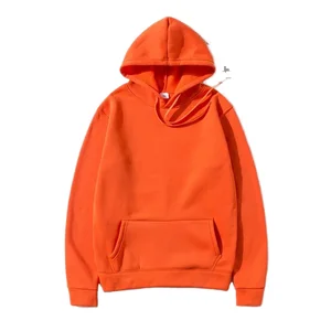 Customizable Logo Men's Hooded Pullover Sweatshirt Basic Solid Plus Size Sports Loose Men Hoodie
