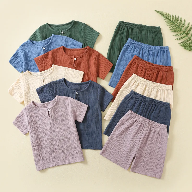 1 Pcs Custom Label Muslin Outfit Summer Baby Infant Boys Girls Clothes ...