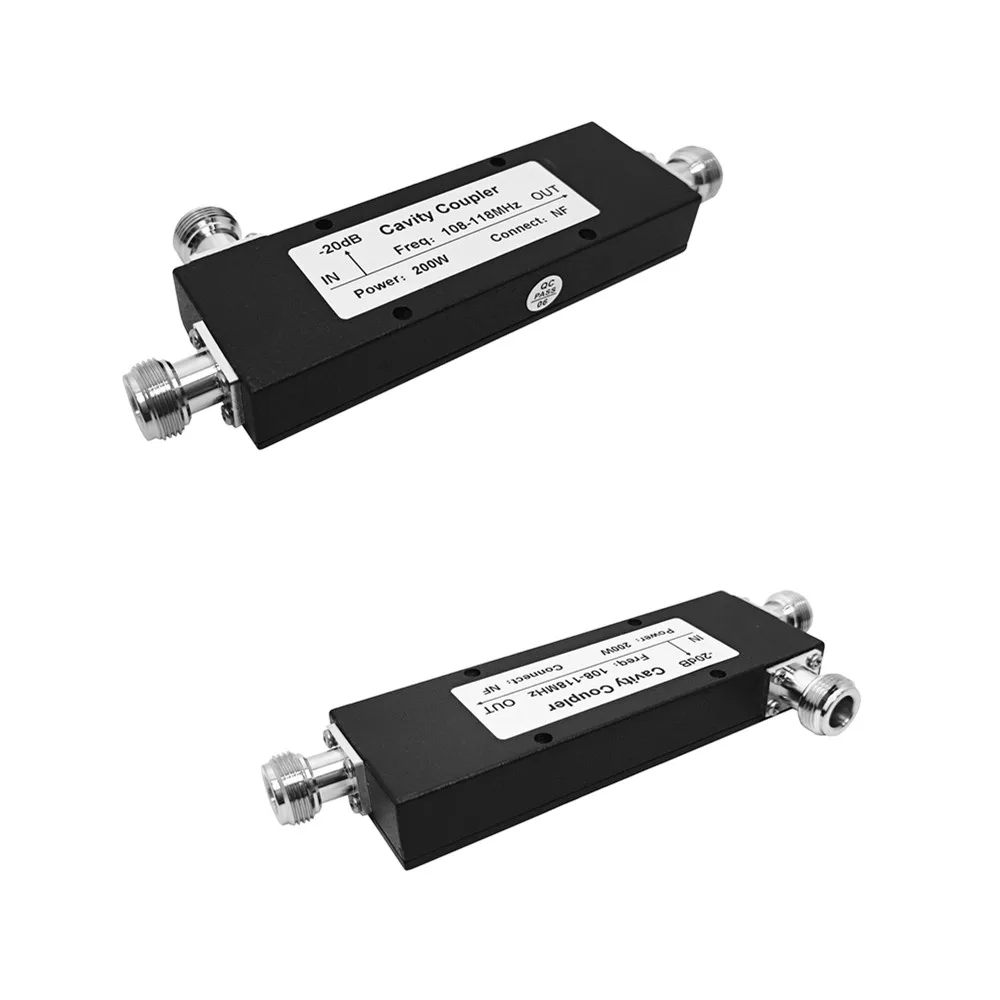 Fabriklieferung: 108–118 MHz, 698–2700 MHz, 20 dB, 200 W, N-Buchse, HF-Koaxial-Richtungskoppler