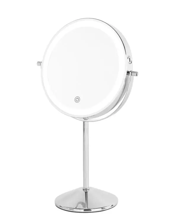 Nickel Plating Brush Satin Finish  10X 8X Led Makeup Mirror Modern Table Mirror With Led Light Wholesale