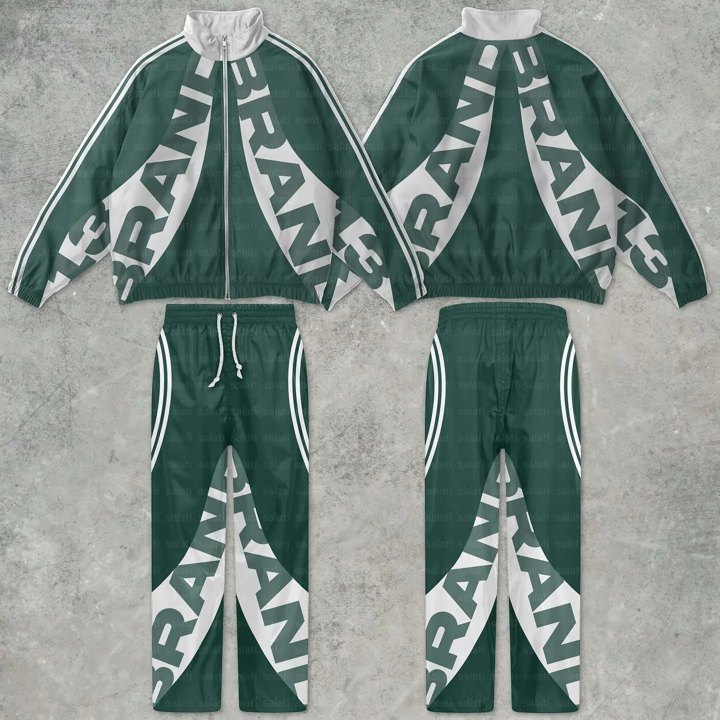 Salati Custom Winter Printed Wind Breaker Set Elastic Waist Nylon Regular Fit Lightweight Jogging Suits Tracksuits Men High
