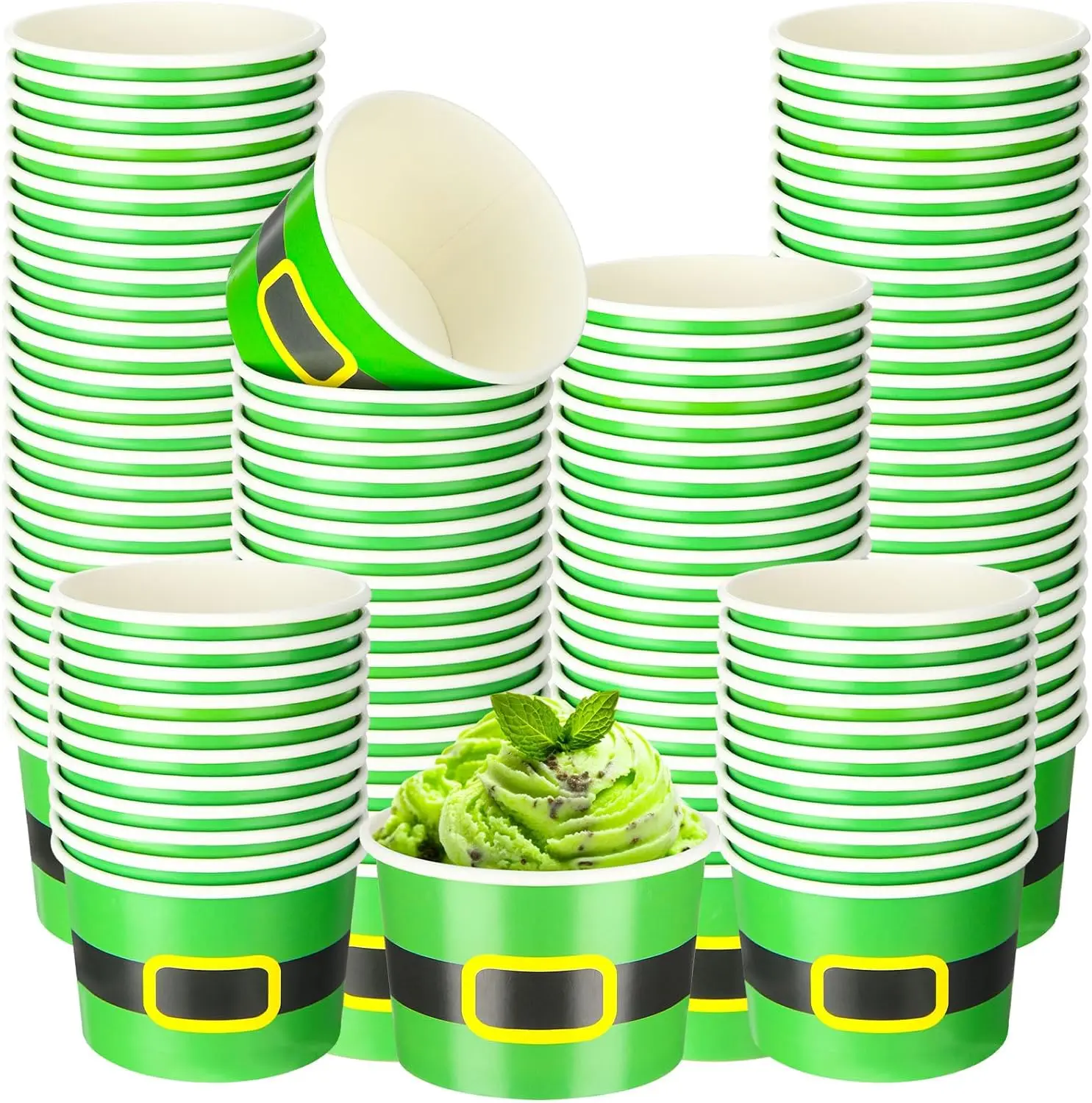 Disposable Single Wall Food Grade Paper Cups Portable Yogurt & Ice Cream Cups with Personalized Logo Disposable Bowl