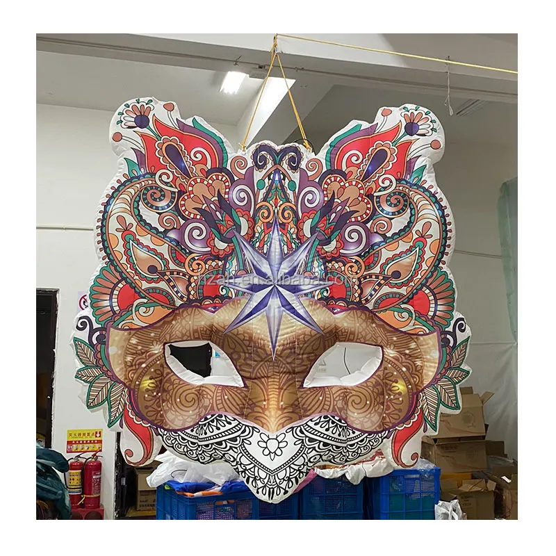 Masquerade Decoration Inflatable Colorful Masker Inflatable Face Mask for Event Carnival