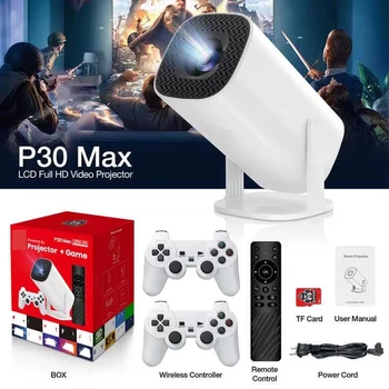 P30 Mini Pockets 2.4G Double Wireless Controller Proyector De Video Game Console With Portable Home 150 Ansi Projector