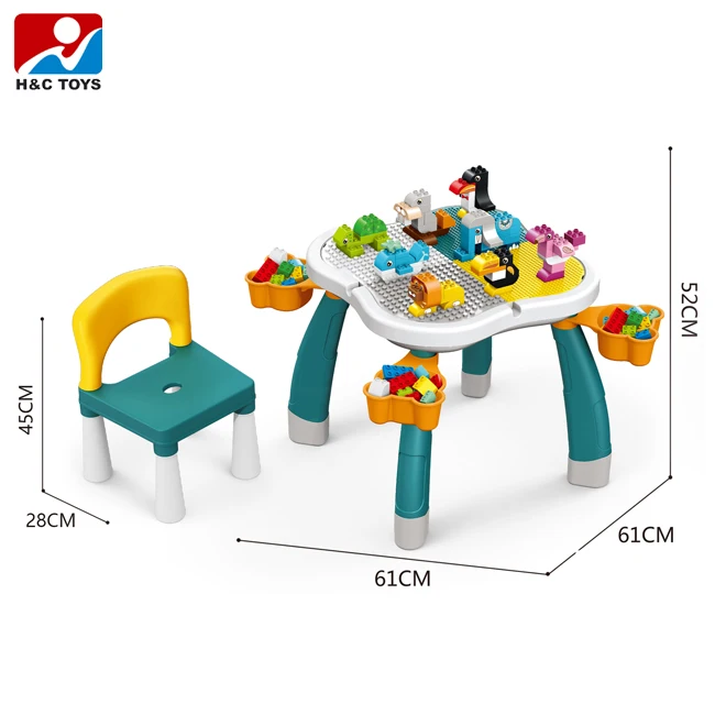 Creative Learning Desk Toy Building Blocks Multi Function Kids Table Block