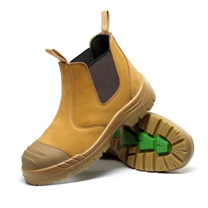 Safety Shoes Chelsea Boots Without Laces the First Nubuck Leather Good Quality Footwear