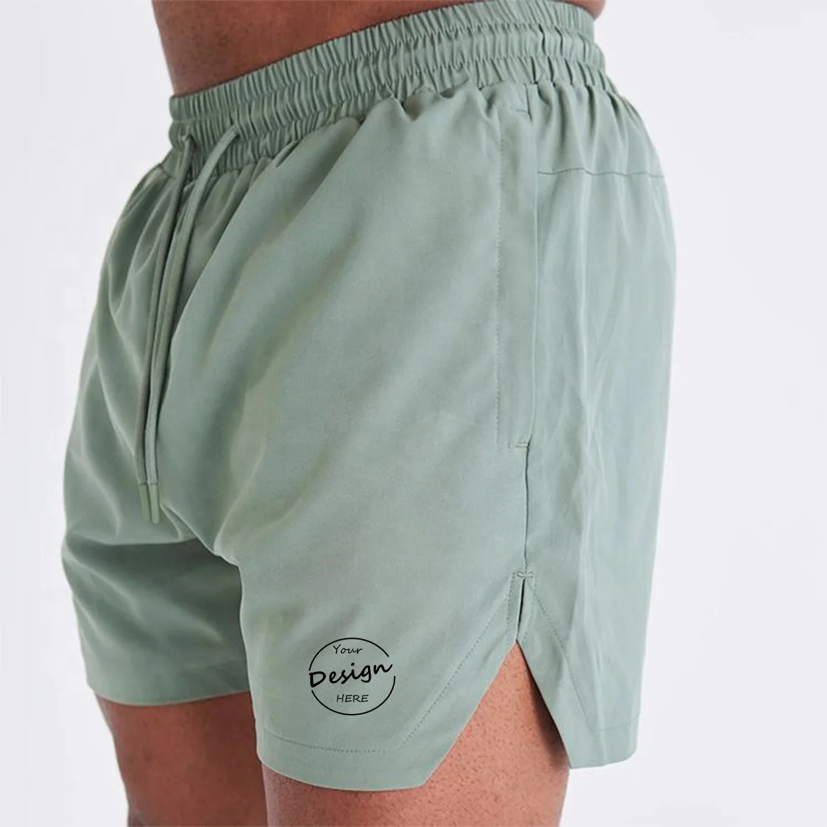 JL1120B Mens Shorts Breathable Workout Gym Athletic Shorts Woven Quick Dry Fitness Sporty Running Shorts High Split for Men