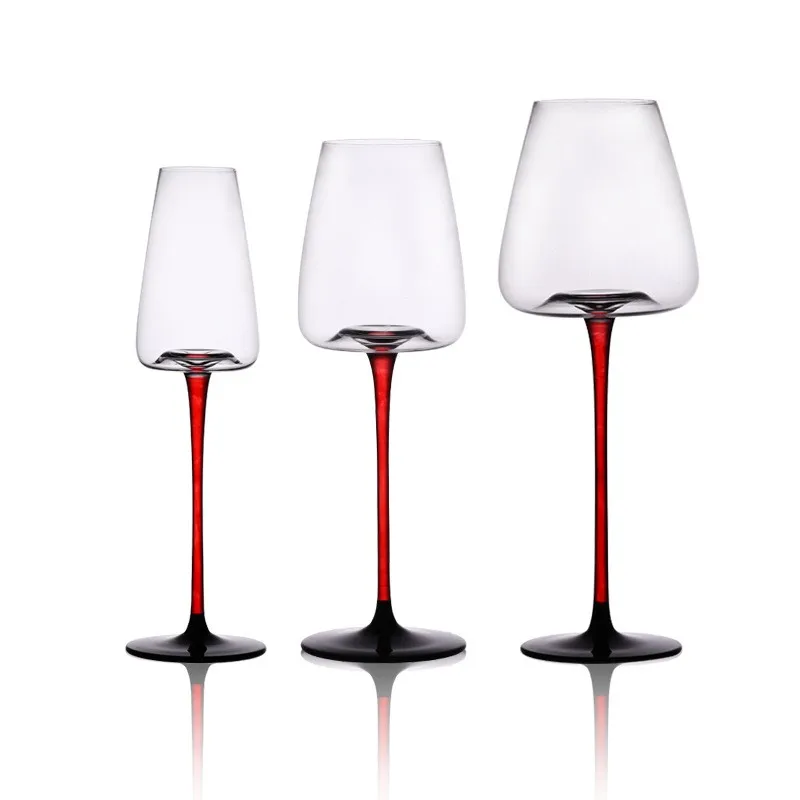 Luxury Classic Crystal Glass Goblet Wine Cup Set Handmade Glass Champagne Cup for Hotel Use Custom Logo Drinkware Red Wine