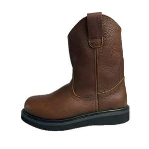 High Top Goodyear Safety Boots Cow Leather Waterproof Upper Work Footwear Anti Smash Puncture-proof Security Boots Can OEM/ODM