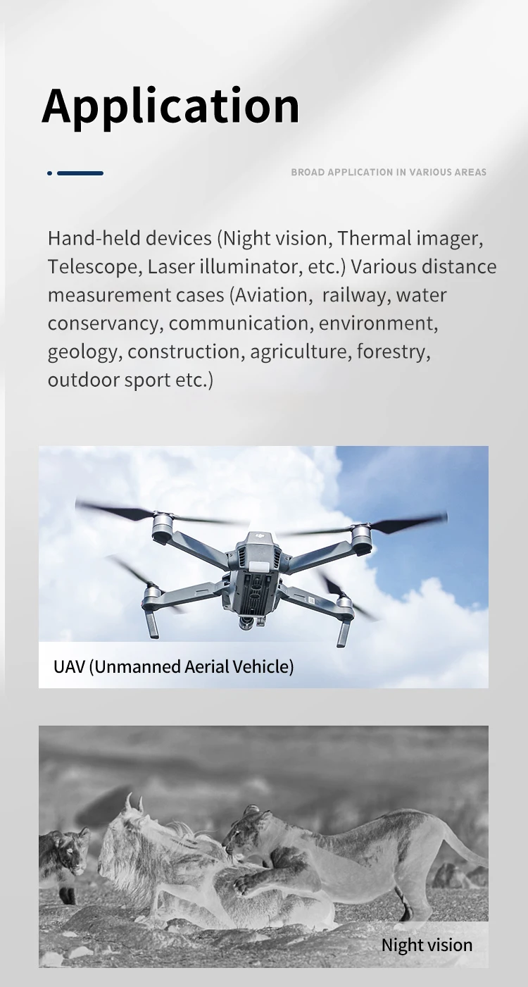 Long Range Laser Distance Module 1200m Integrated Rangefinder For