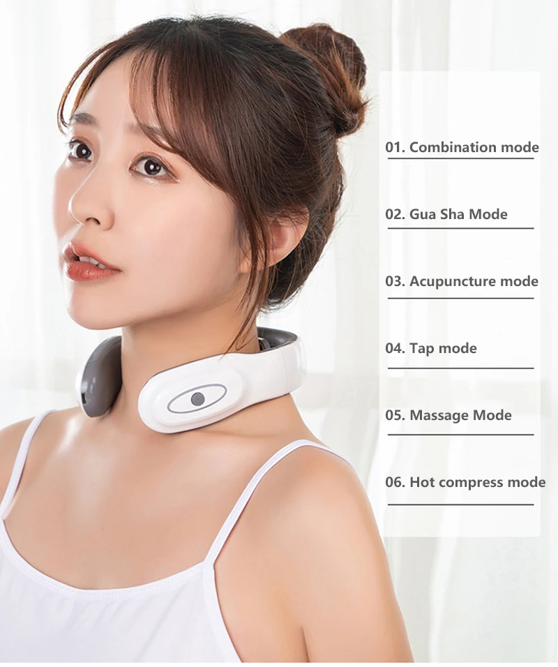 Foldable Cervical Tens Pulse Relieve Pain Deep Tissue Shiatsu Vibration ...