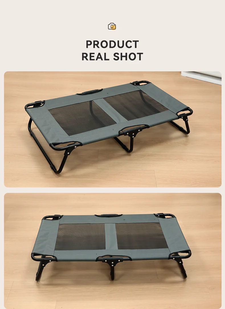 Hot Foldable Large Size Heavy Duty Pet Camping Bed 600D Oxford Cloth Breathable Indoor Outdoor Dog Cat Bed Pet Supplies manufacture