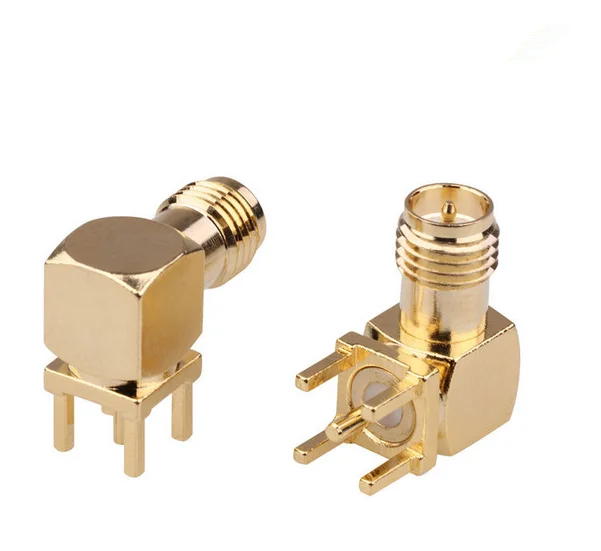 1pce SMA female right angle solder PCB mount RF connector 