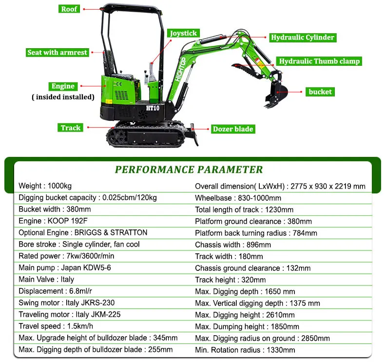 Factory Smallest 1 Ton Hydraulic Pelle Rubber Crawler Tracked Backhoe ...