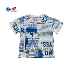 Direct China Manufacturer Wholesale Summer Casual 100% Polyester Short Sleeve T-Shirt for Kids Boys Baby Clothing Washed