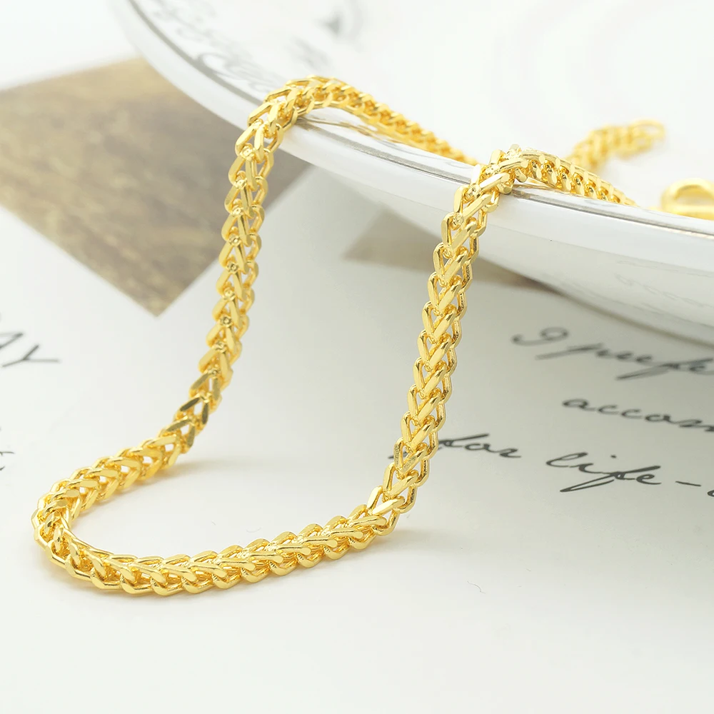 Fashion Lucky 24K Gold Bracelet Skin Gold 6mm Clover Gold Bracelet Women  Jewelry Gifts – the best products in the Joom Geek online store