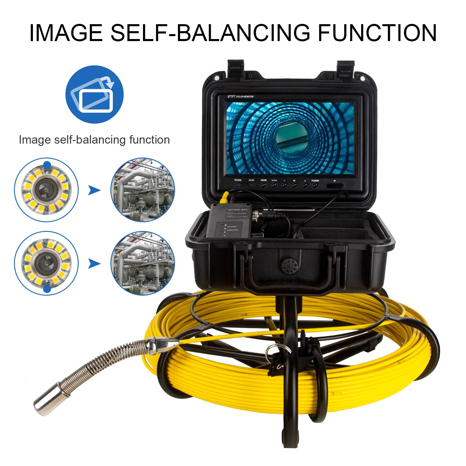 Factory Pipe Inspection Camera 512Hz Sonde/Transmitter Pipe Camera DVR Video Recording 9Inch HD 1080P Display