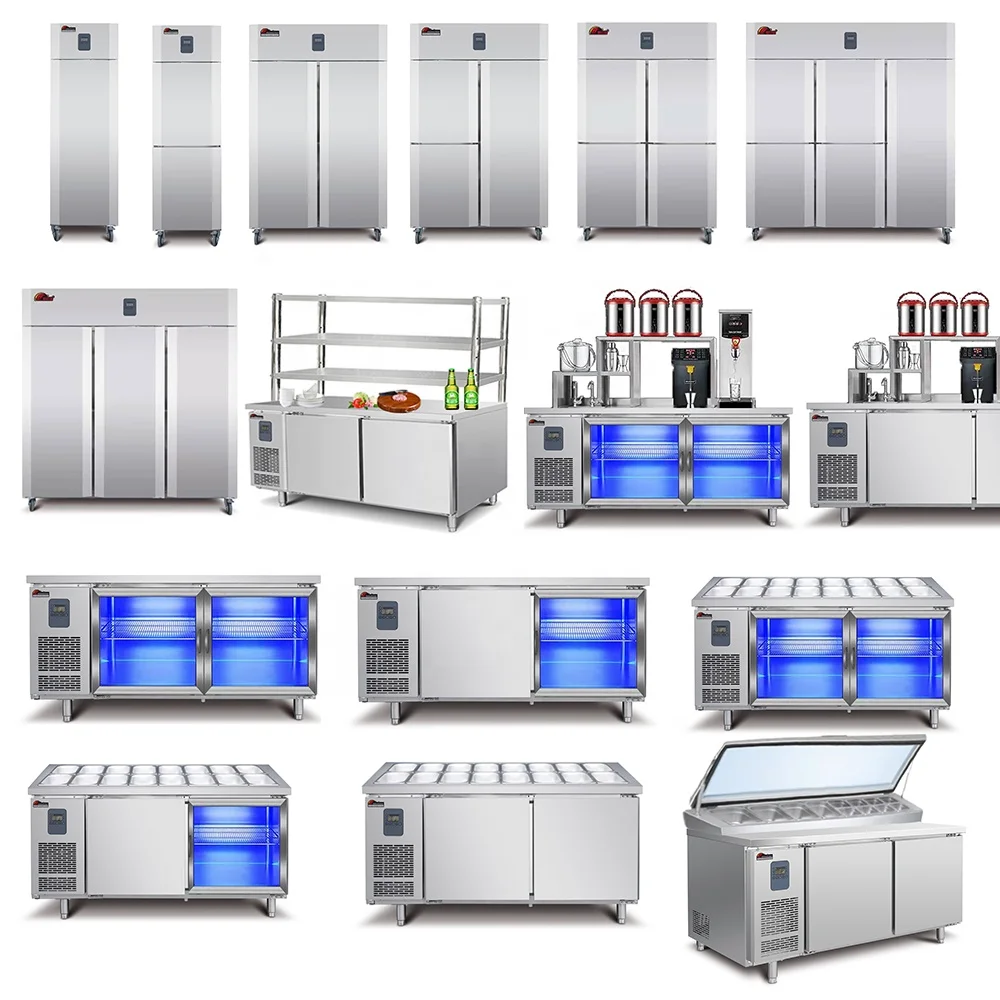 Commercial Bar Fridge Undercounted Table Freezer Restaurant Glass Door Under Counter Refrigerators