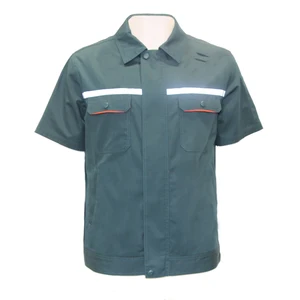 High Visibility Short Sleeve Work Shirt Polyamide Durable Work Uniform with Reflective Safety Strips