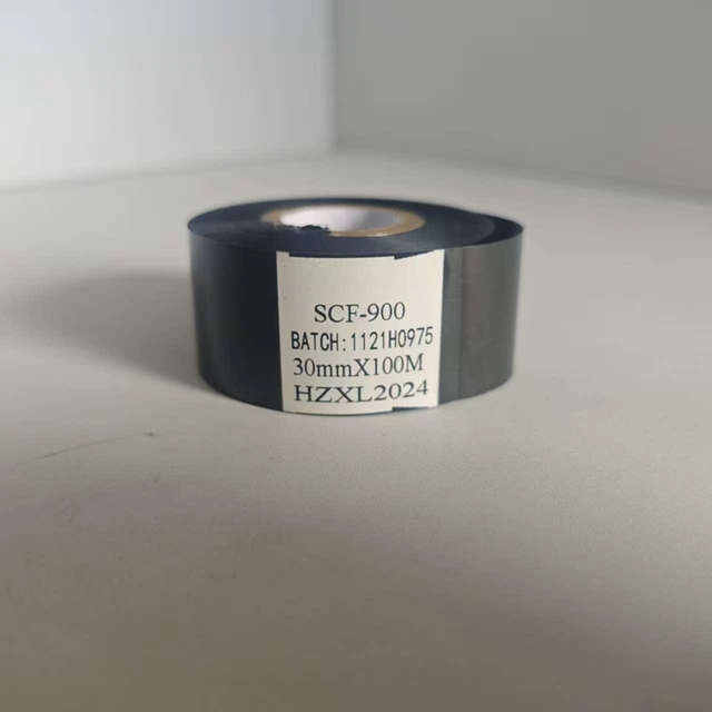 SCF900 30mm*100m PET Date Coding Ribbon High-quality Black Batch Number HP241B HP501 DY-8 Vertical Packaging Machine Ink Ribbon