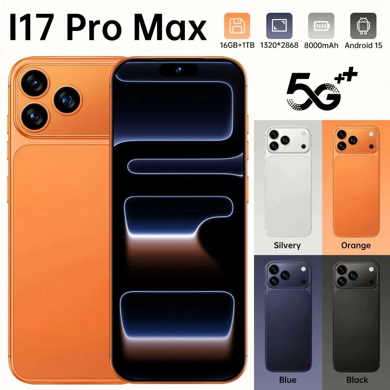 New Model Camon 40 Pro Original 16GB +1TB Mobile Phone 6800Mah Android 14 Large HD Gaming Custom Global 5G Smartphones