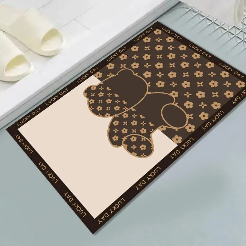 New Hot Selling 100% Polyester Microfiber Soft Absorbent Bathroom Rugs Customized Color Anti Slip Pvc Bathroom Mat Floor