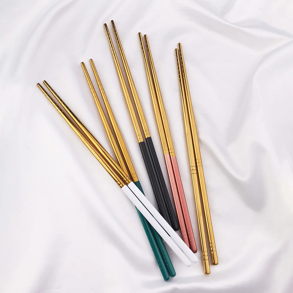 Korean Style Reusable Metal Chopsticks 304 Stainless Steel Dishwasher