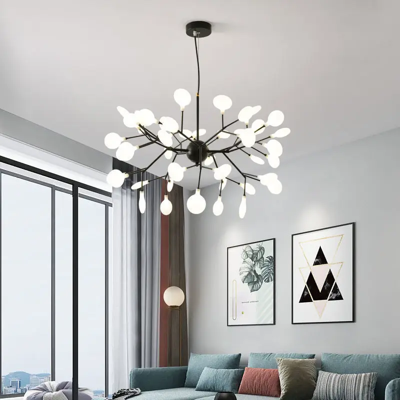 Nordic Modern Leaf LED Chandelier Pendant Light Adjustable Design