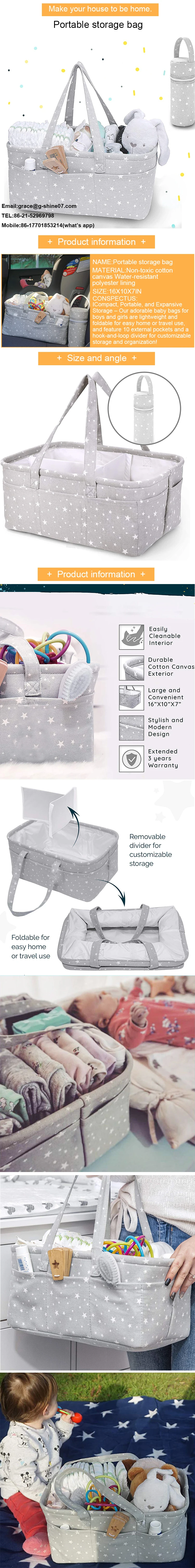 Wholesale Price Stylish Design Portable Space Saving Grey Multi-pockets Mummy Baby Bag for Diaper Storage