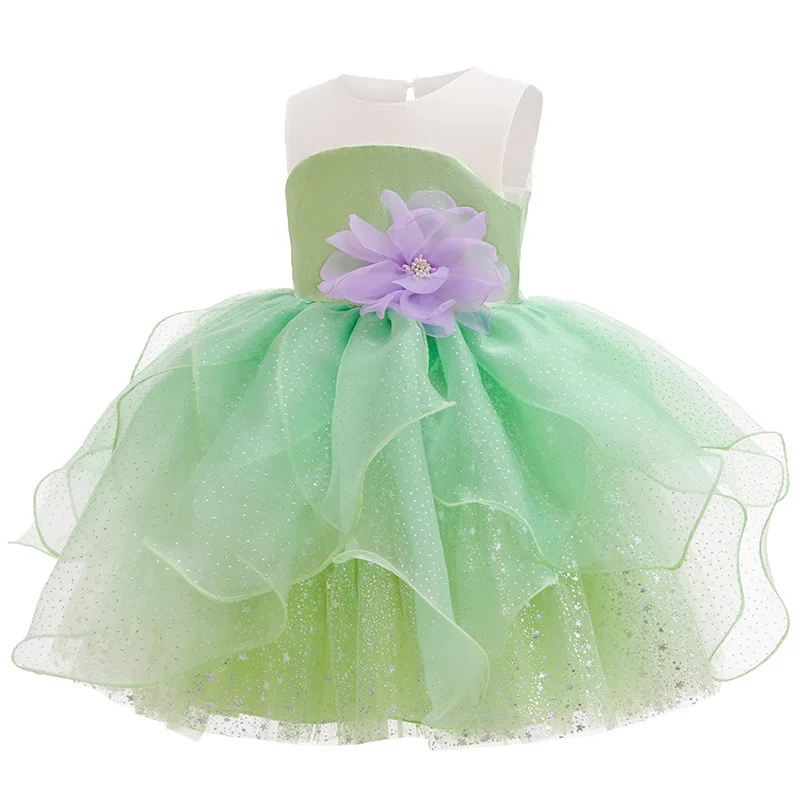 Girls Tinker Bell Costume - Halloween Fairy Princess Dress
