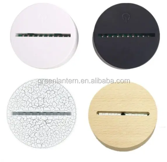 Основа для светодиодной лампы 3D ночник из АБС-пластика и акрила черного цвета светодиодный с сенсорным управлением USB-кабелем