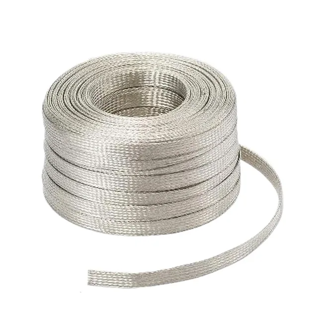 Wholesale 4mm2 Flat Flexible PVC Insulated Bare Braided Copper Wire 220V Stranded Underground Tinned Copper Braid Sleeve Wire