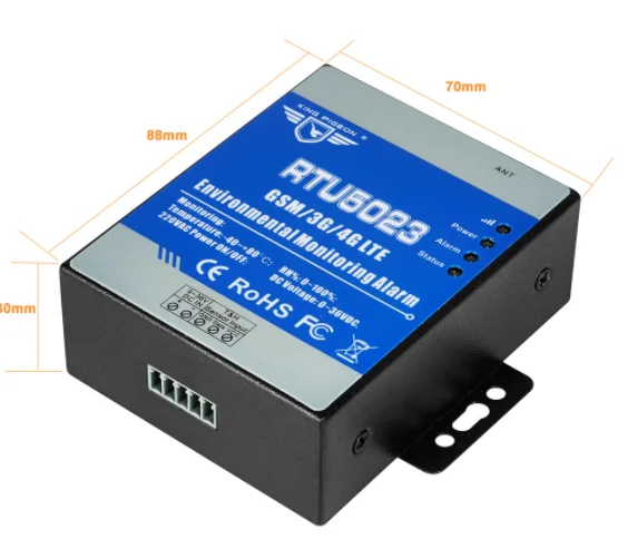 GSM Temperature Humidity Monitoring Alarm Power Failure Remote Monitoring SMS Alarm for Cold Storage Drugstore RTU5023