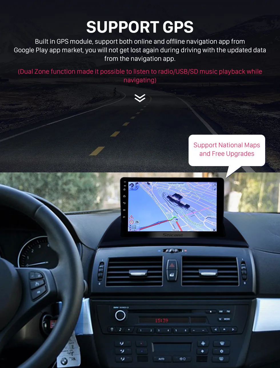 Wireless Carplay 9 inch Android 10 Head Unit WIFI GPS Navigation Universal Car video Multimedia Player for 2004 2012 BMW X3