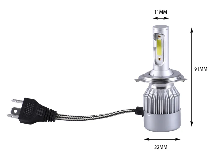 COB 36W C6 LED Headlight Bulb LED Headlights Supply H4 H7 Car Bulb Bombillos Auto LED Headlight for Car Led Headlight Bulb 6500K
