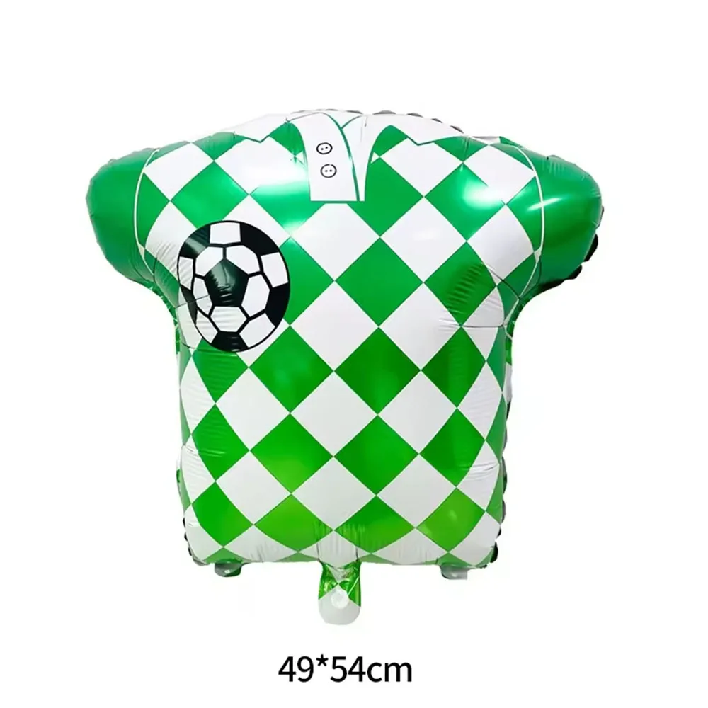 2026 FootballWorld Thick Durable Aluminum Foil Soccer Jersey Shape Balloon Bar Euro Cup Football Night Decor Setup