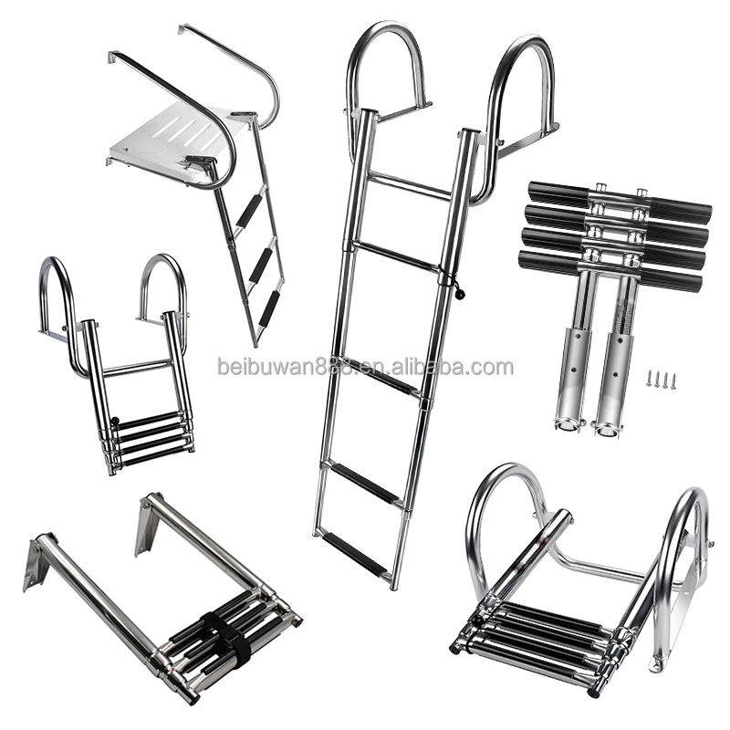 Marine Stainless Steel Boat Boarding Ladder Folding Step Ladder