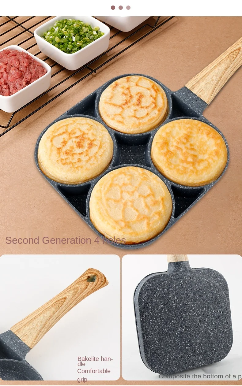 4 Section Nonstick Egg Frying Pan Frying Grill Pan Pancake Omelette Pan Aluminium Alloy Fried