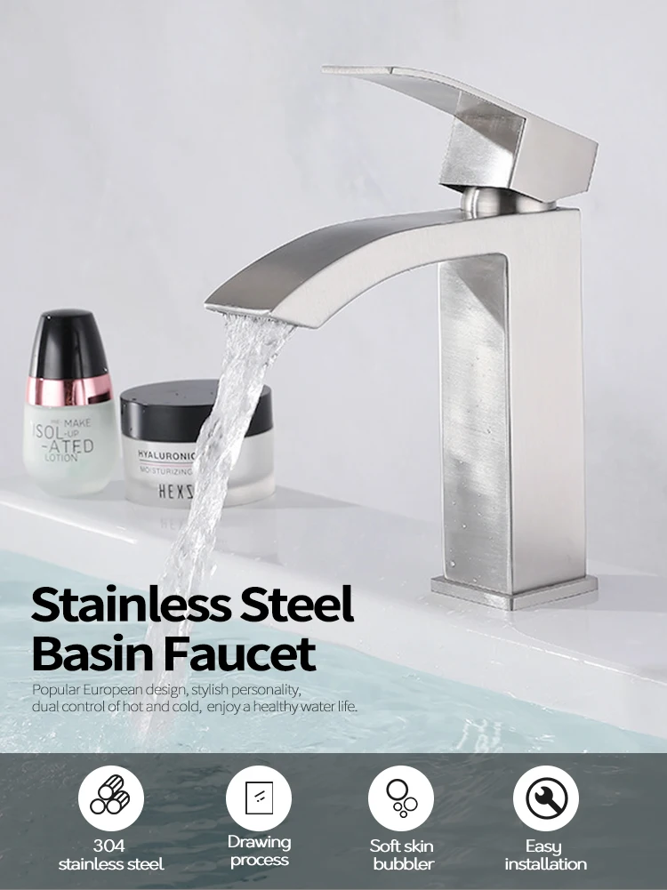 VidaXL Bathroom Basin Faucet With Chromed Finish And Flexible Stainless Steel Design, Solid Brass Construction, Cold And Hot Water Compatibility, Durable And Easy Assembly – Silver, 130x180 Mm - View #12