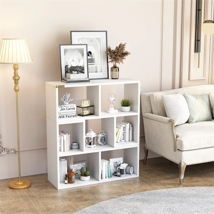 YQ Forever Wooden Bookshelf with Space for Living Room Office Library Furniture