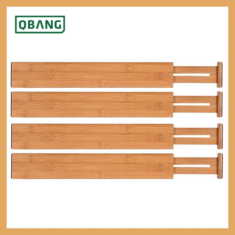 100% натуральный бамбук регулируемые и расширяющиеся ящики разделители домашний кухонный ящик органайзеры