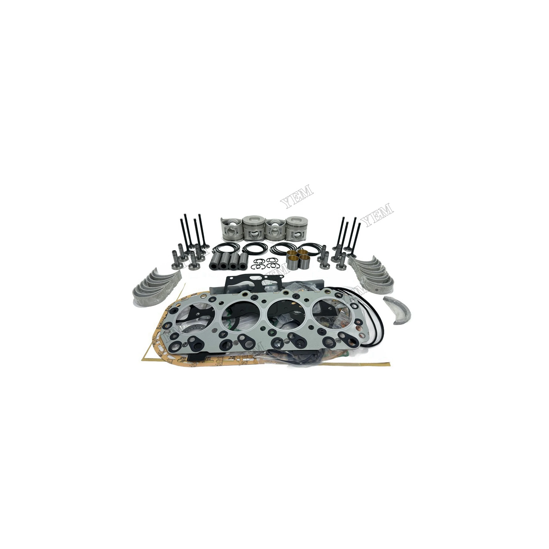 Rebuild Kit With Cylinder Gaskets Piston Ring Bearing Valves Compatible for Isuzu D201 Industrial Machinery Engine Parts