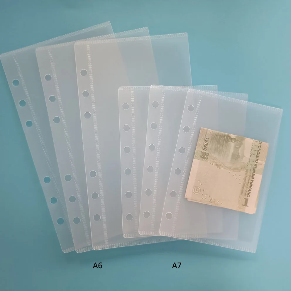Wholesale Custom 6holes Clear Frosted Plastic Binder Pouch Zipless